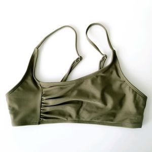 SHEIN ruched asymetric bikini top NWOT
